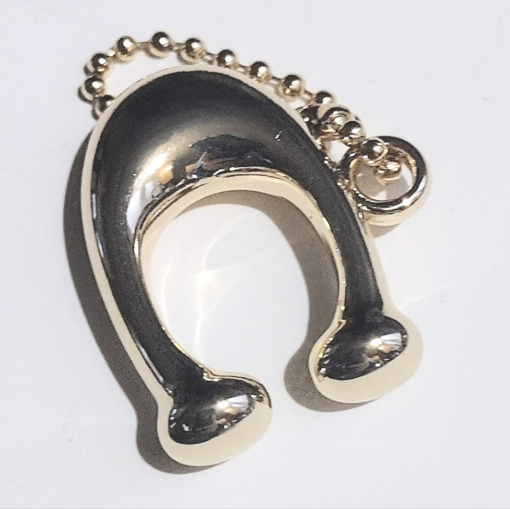 π Mini Coach 1.25" Gold Solid Brass Metal "C" Hangtag Bag Fob Charm ULTRA RARE - Picture 5 of 6